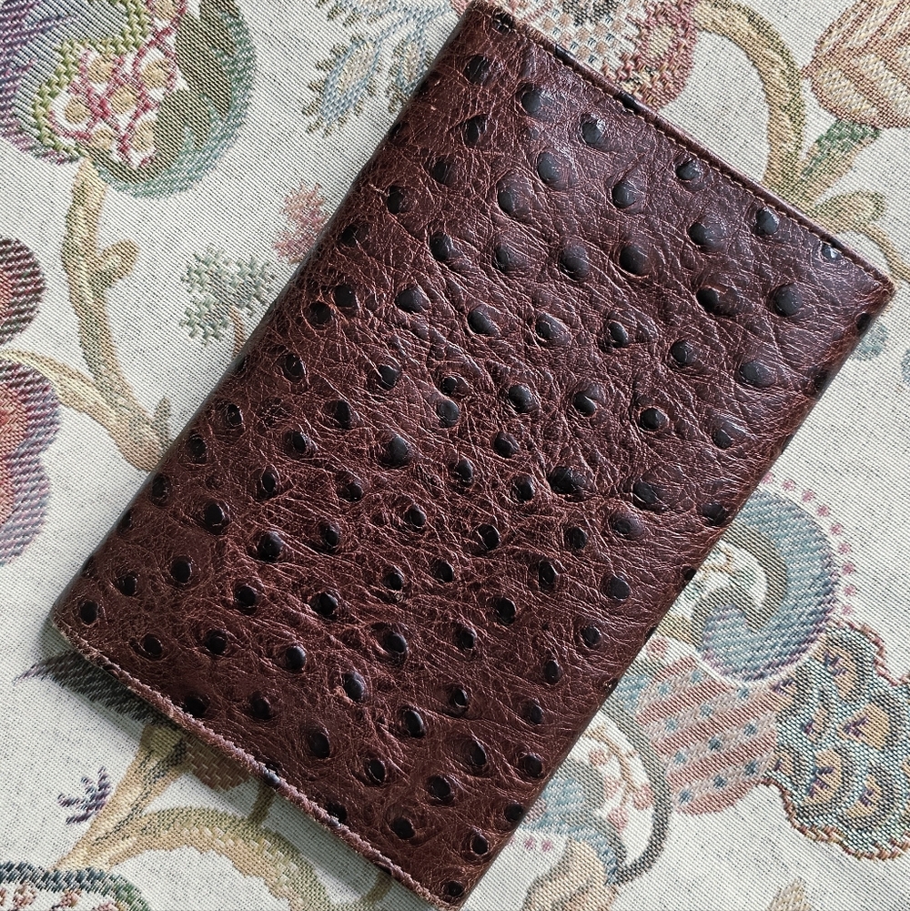 Trifold Ostrich Leather Wallet From "i santi", Italy. Unisex Wallet. - Picture 3 of 9